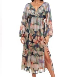 Socialite Multicolor Floral Long Sleeve Dress